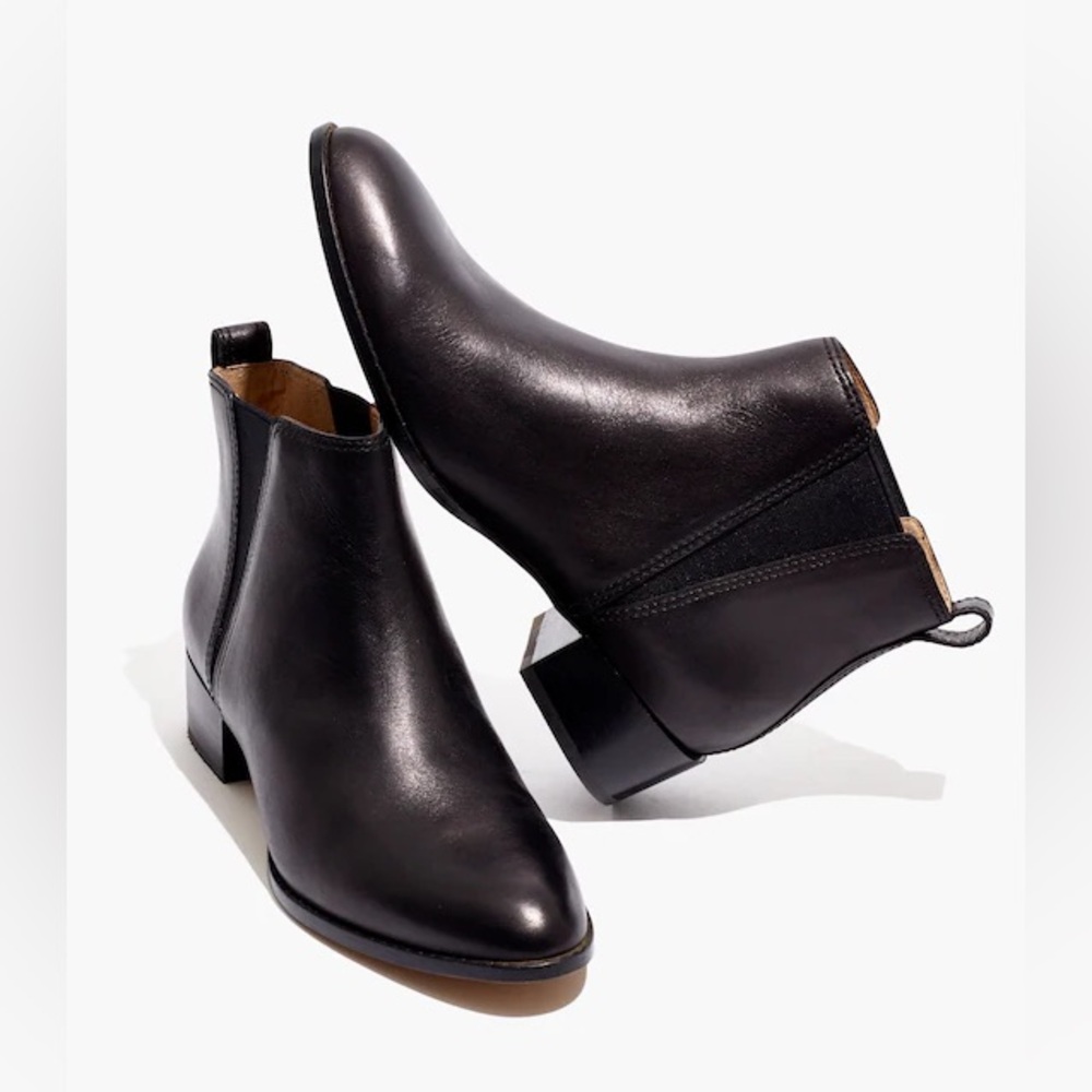 EUC Madewell Carina Boot, Black Leather, Size 6